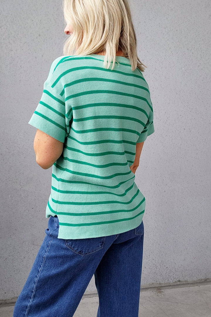 Lynx Top - Mint Stripe