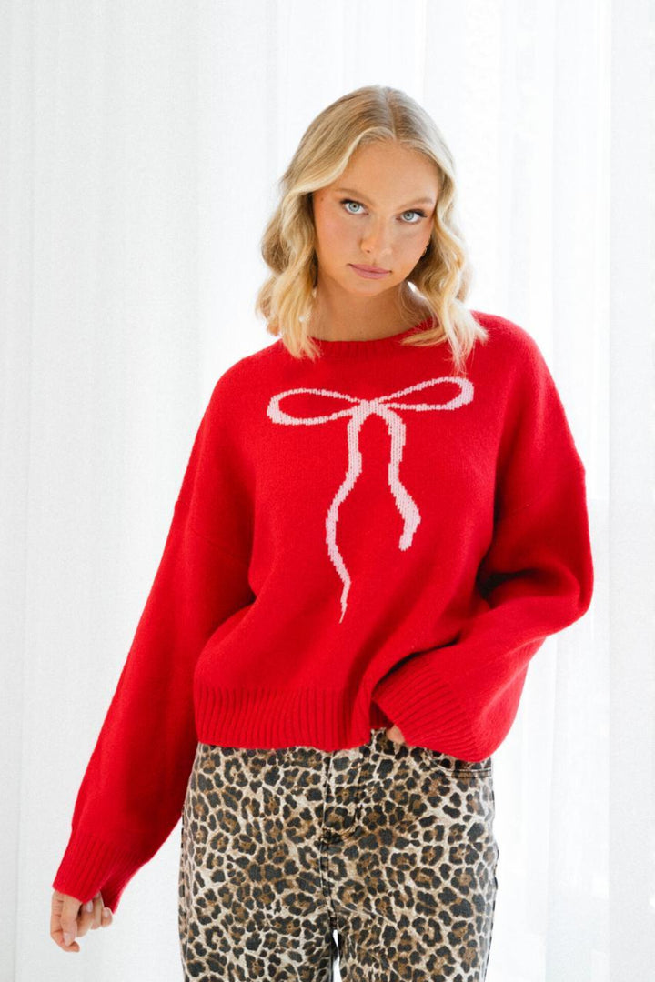 Bow Knit - Red