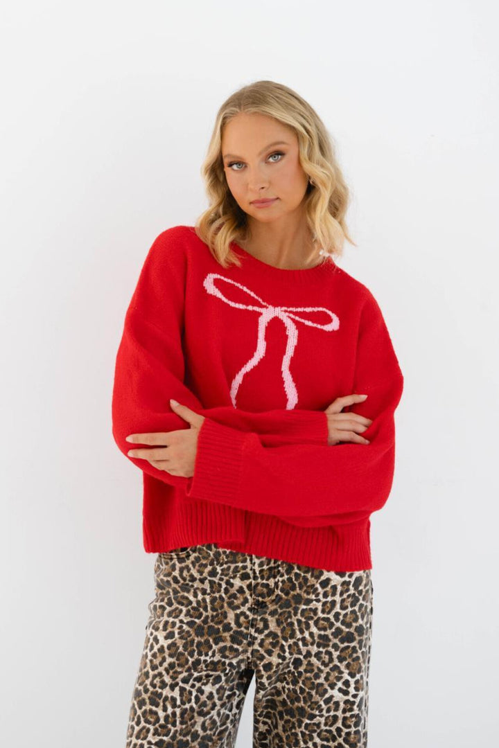 Bow Knit - Red