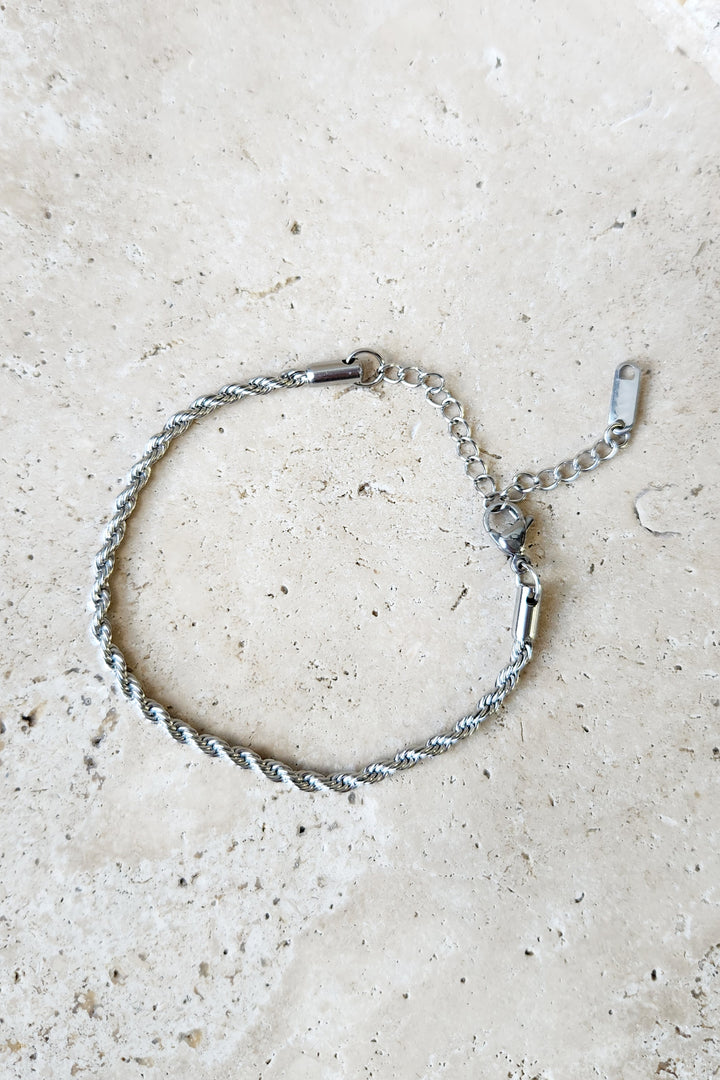 Rope Twist Bracelet - Silver