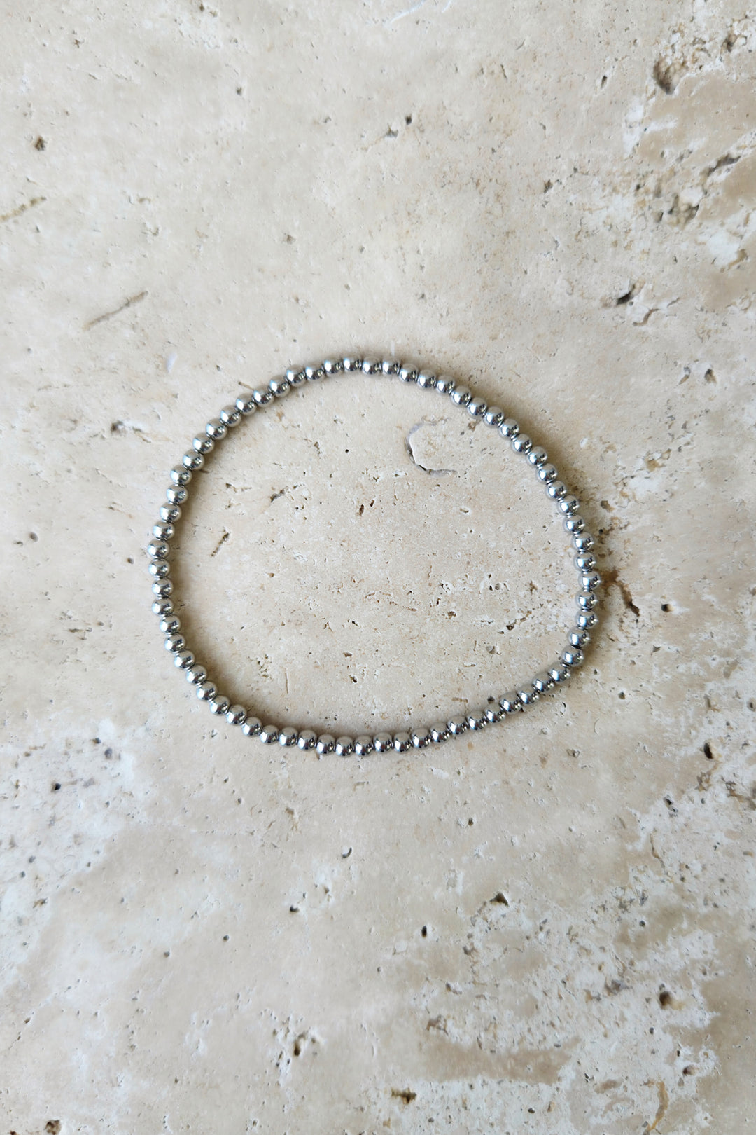 Stretch Bead Bracelet - Silver