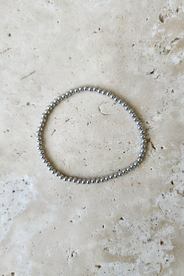 Stretch Bead Bracelet - Silver