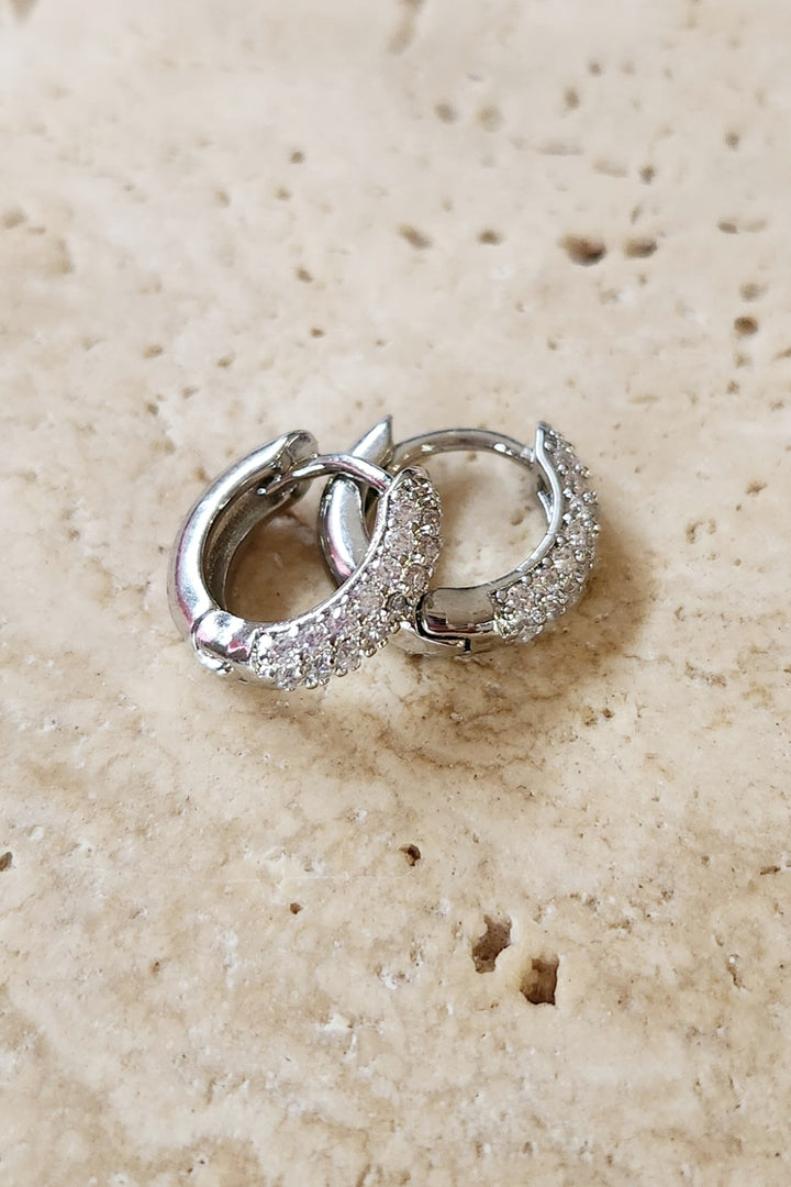 Multi Row Zircon Huggie Earrings