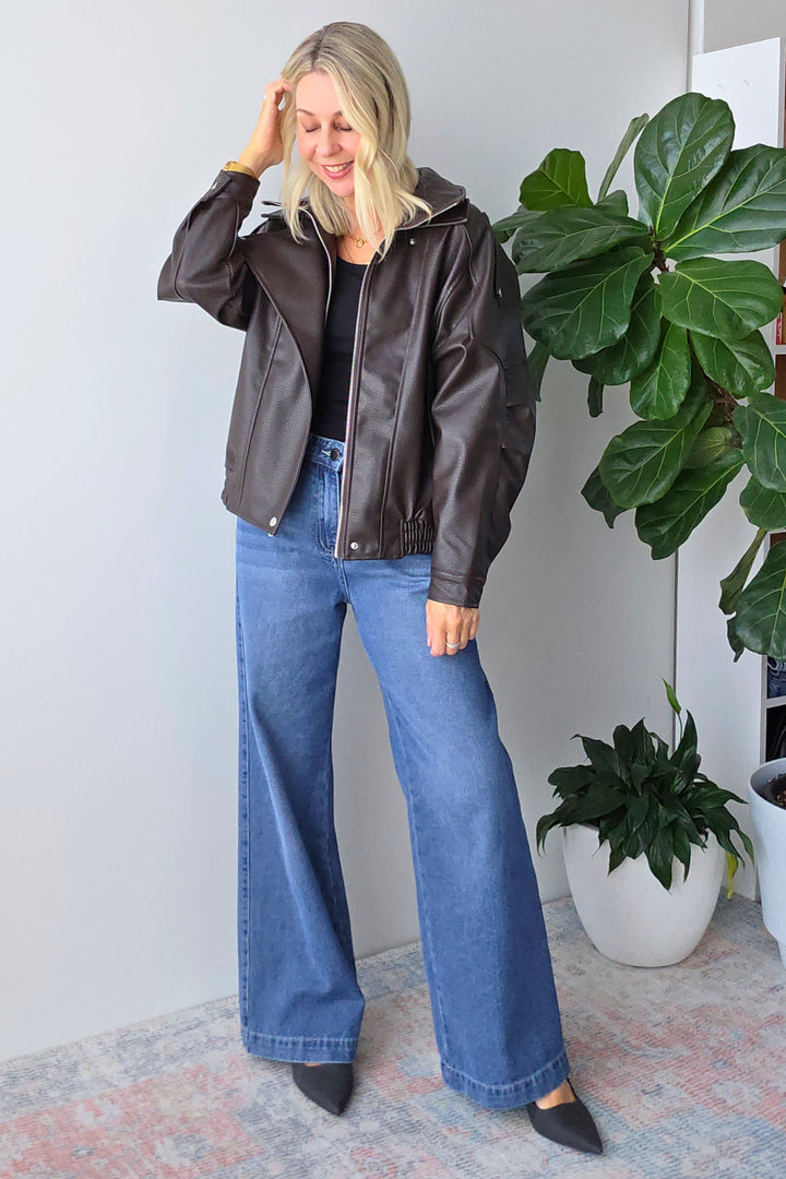 Mercer Bomber Jacket - Cocoa - Mabel and Woods