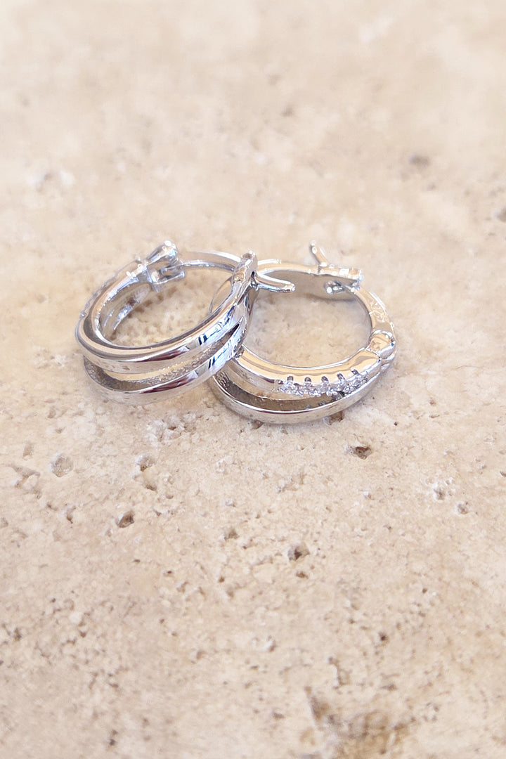 Pave Layer Hoop Earring - Mabel and Woods