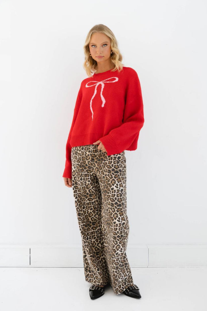 Bow Knit - Red