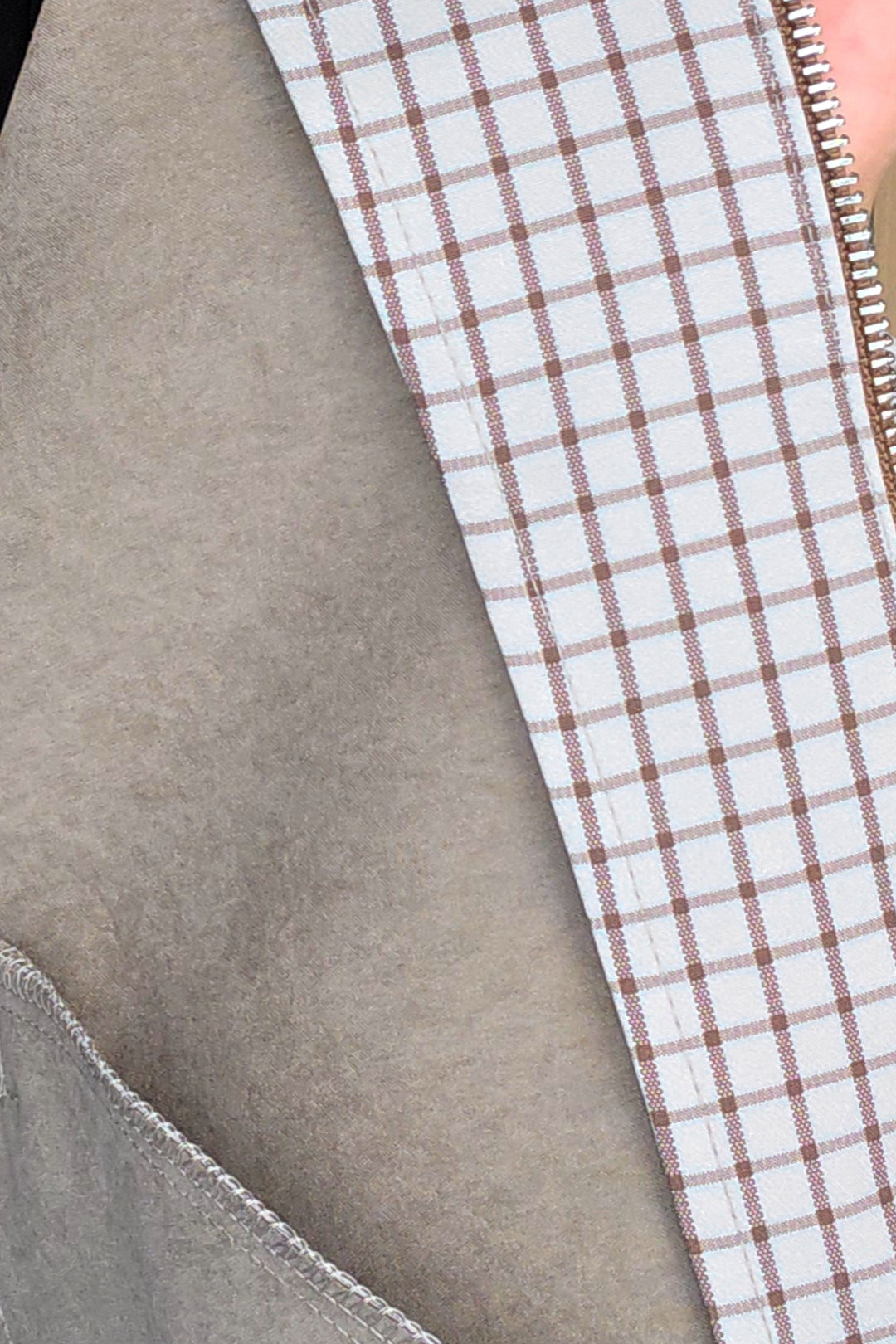 Check Hooded Jacket - Beige