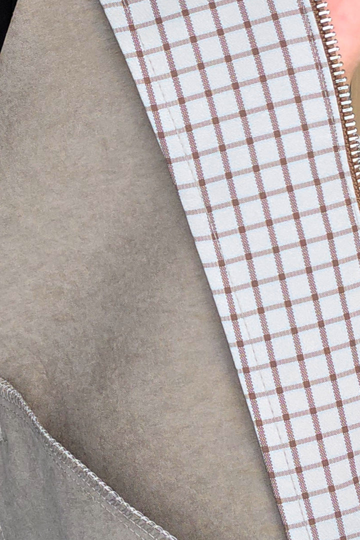 Check Hooded Jacket - Beige