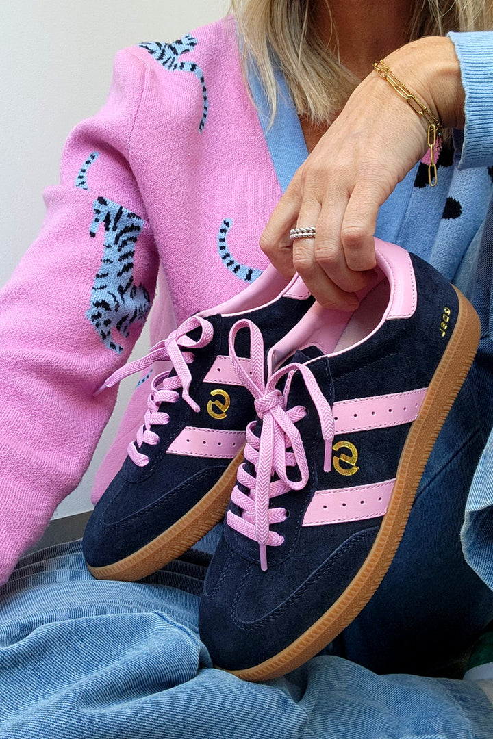 Parallel Suede Sneaker - Navy/Pink