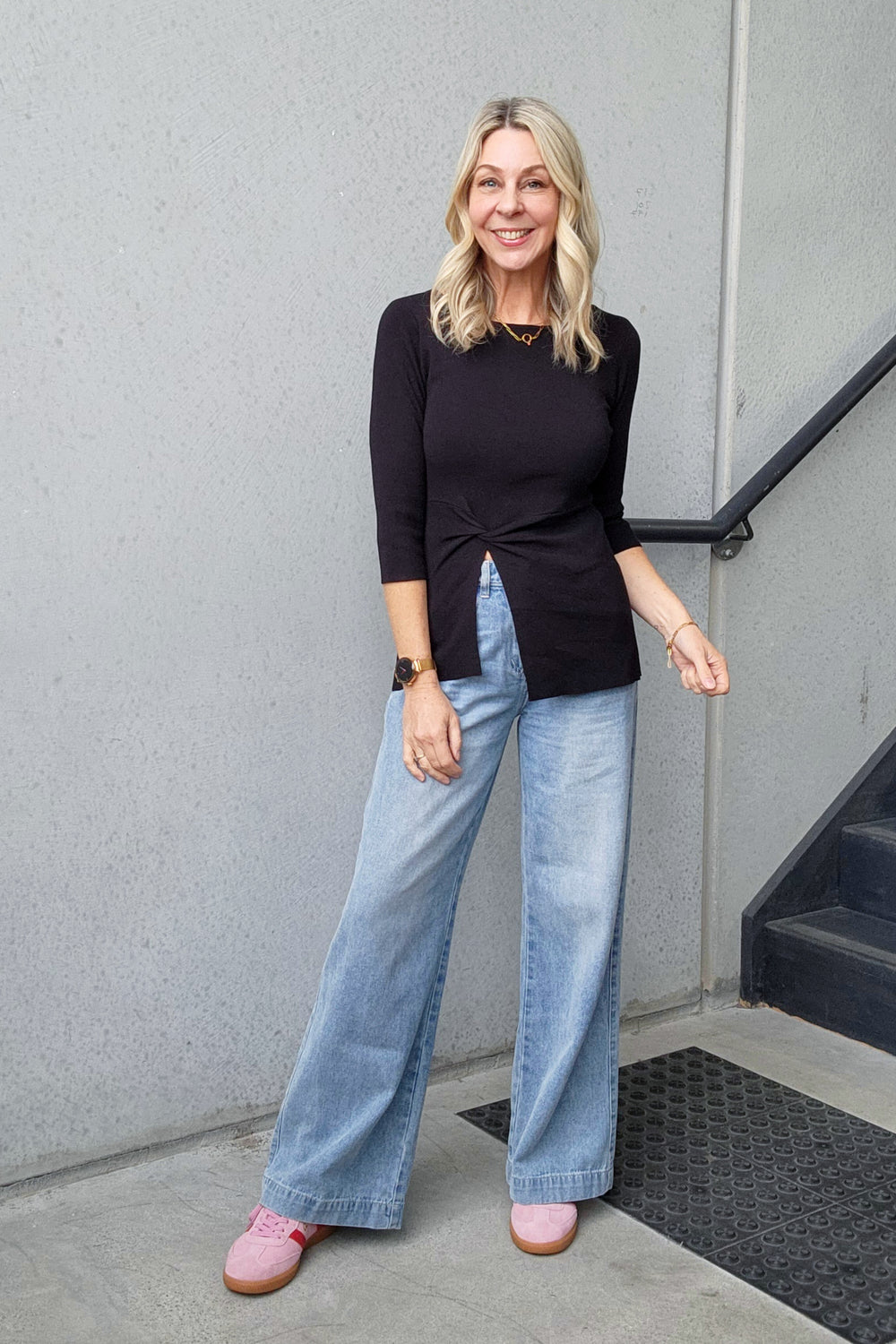 Twist Front Top - Black - Mabel and Woods