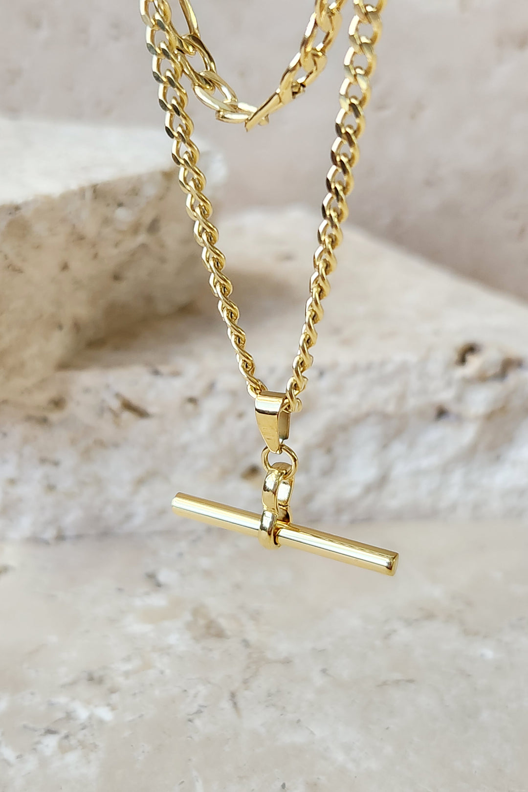 Fob Chain Layer Necklace - Gold