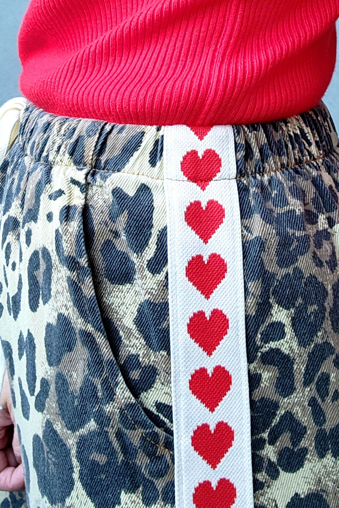 Leopard Heart Racer Pants