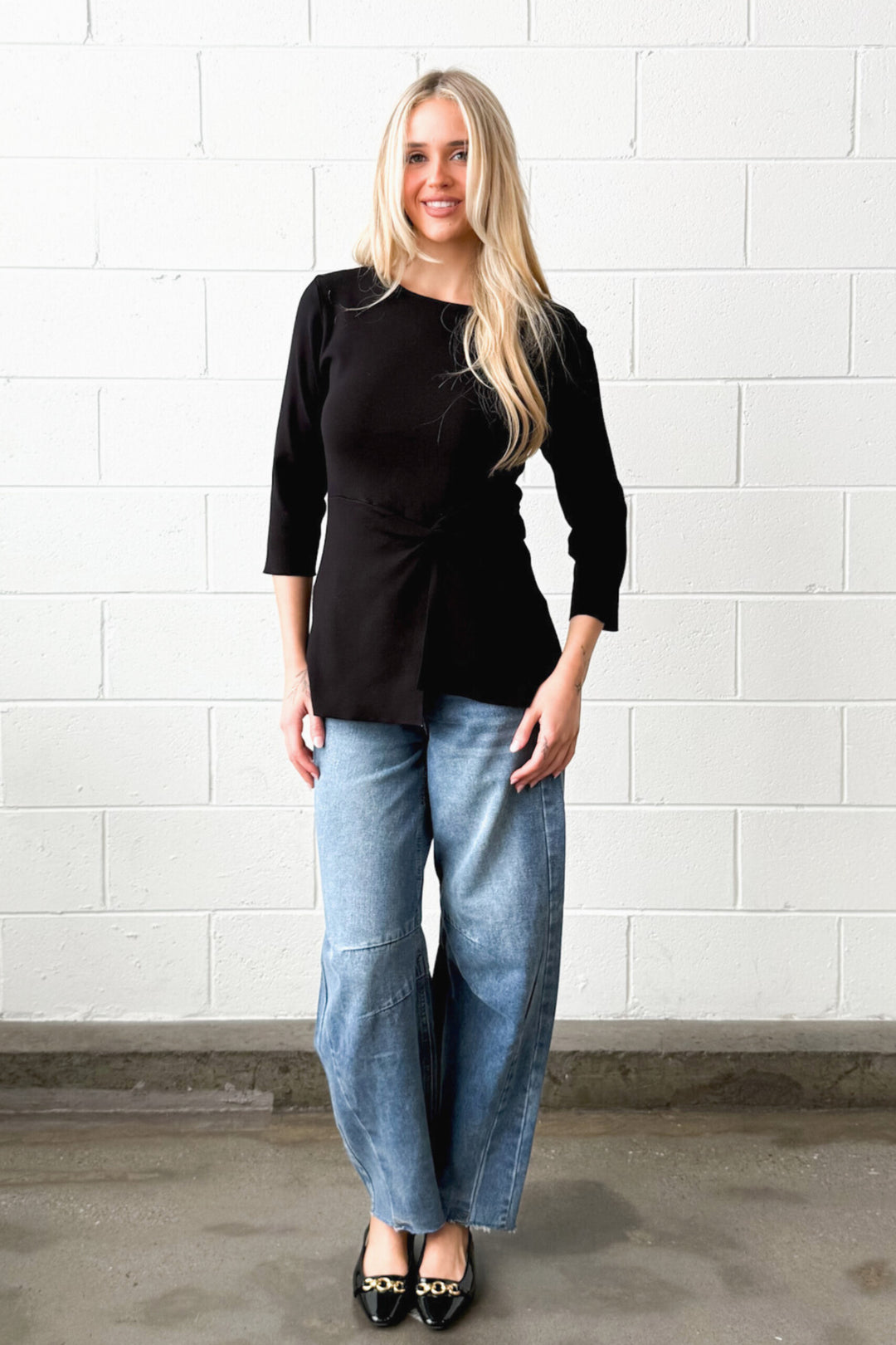 Twist Front Top - Black