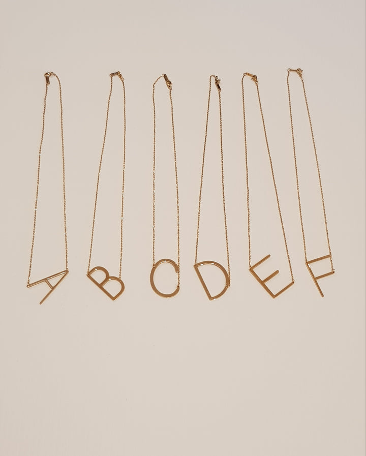 Gold Initial Letter Necklace | Mabel and Woods | Women's Fashion