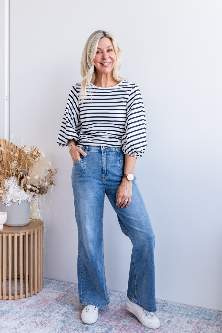 Billie Wide Leg Jean - Blue