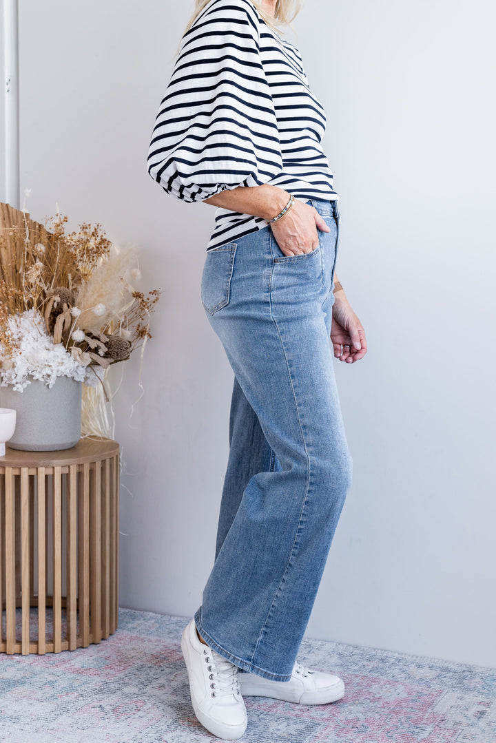 Billie Wide Leg Jean - Blue