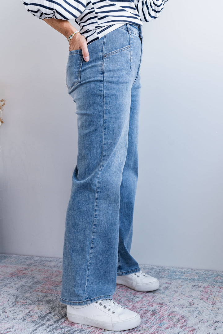 Billie Wide Leg Jean - Blue