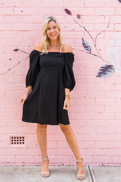 Melbourne 3/4 Sleeve Dress - Black