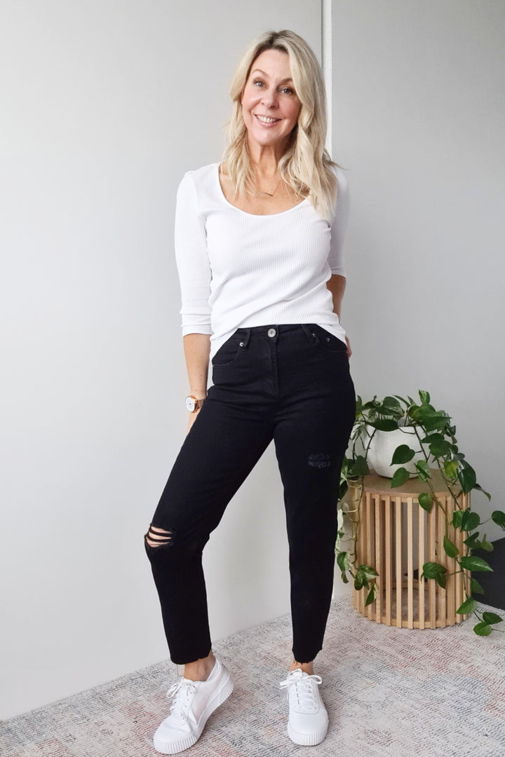 Taylor Mom Jean - Black