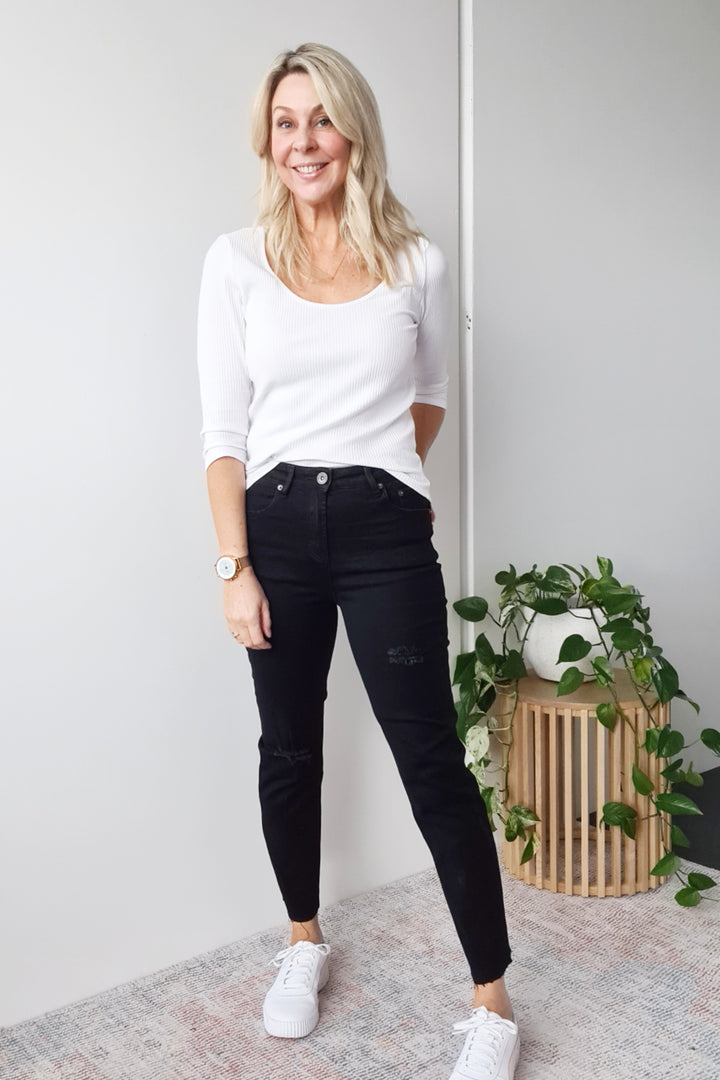 Taylor Mom Jean - Black