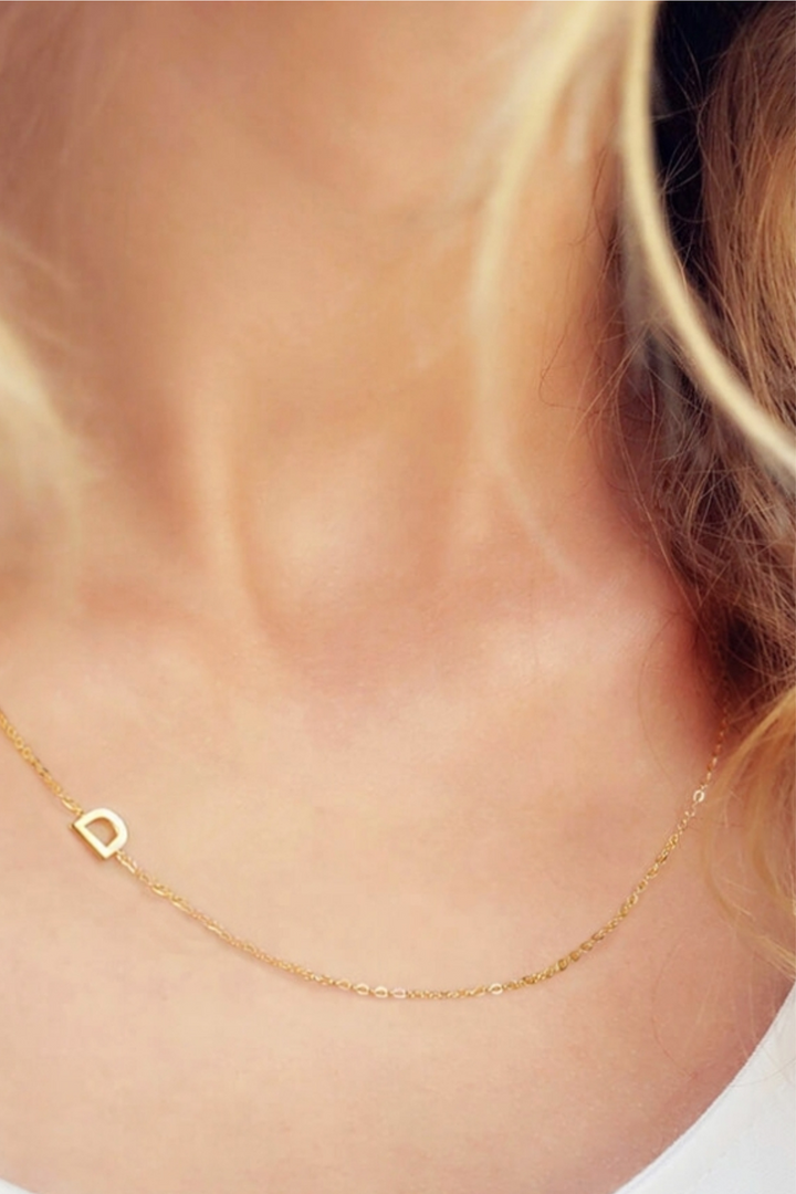 Mini Gold Initial Necklace