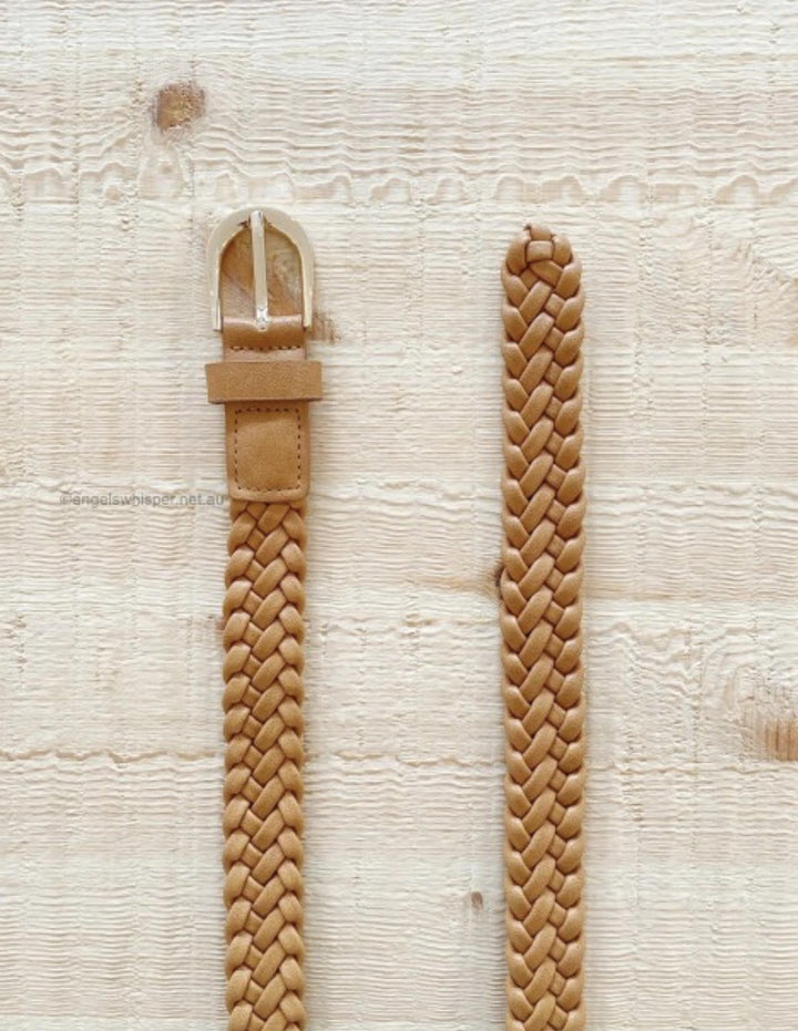 Rosamonde Braided Belt - Tan